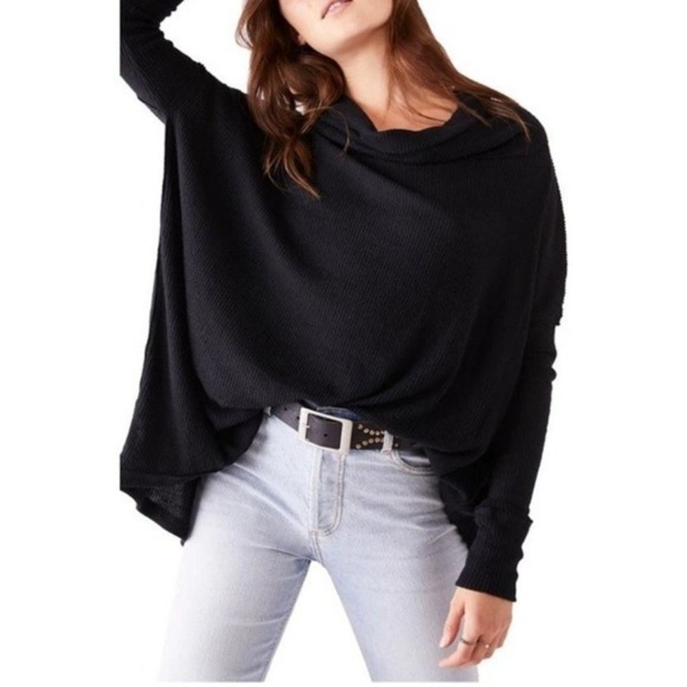 Free People Juicy Long Sleeve Black in Size Small